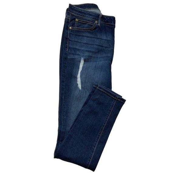 Jennifer Lopez Skinny Jeans Women's Size 16 Distressed Whiskers Stretch Faded - Picture 3 of 12